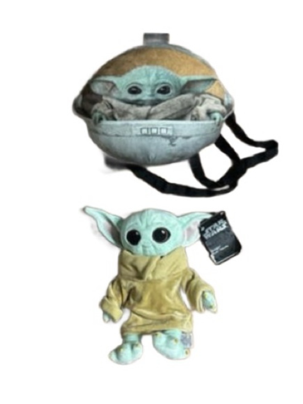 Star Wars ~Baby Yoda Gorgu Neck Pillow Backpack & Baby Yoda Grogu Plush Doll Set